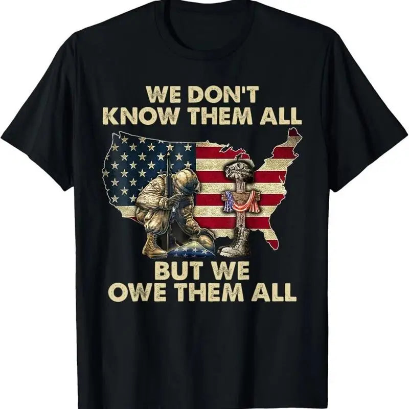 We Owe Them All Patriotic Veterans Day Memorial Us Flag T Shirt