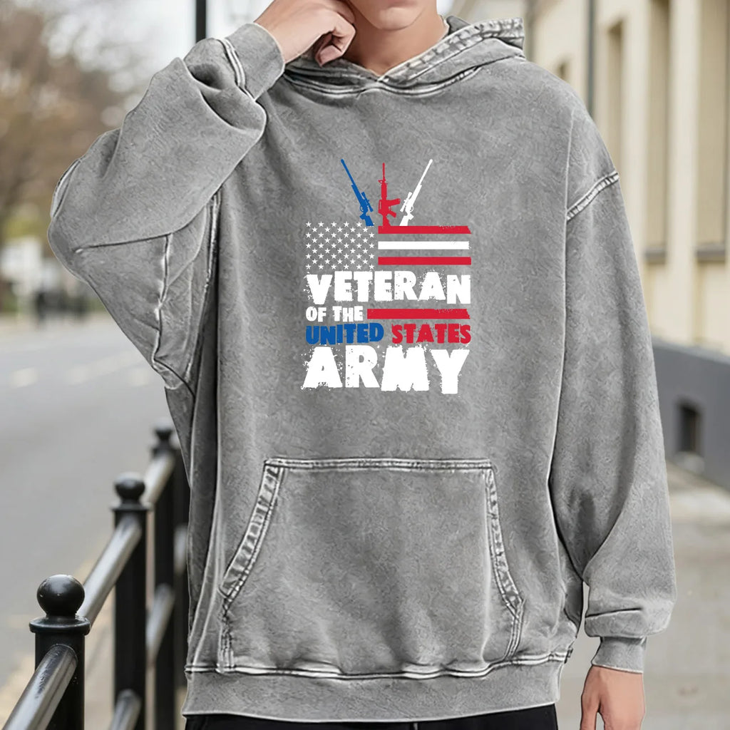 United States Army Men's Vintage Washed Graphic Hoodie