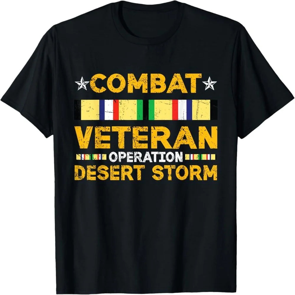 Combat Veteran Operation Desert Storm Patriotic T-Shirt