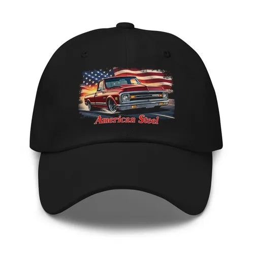 American Steel Patriotic Chevy C10 Truck Dad Hat