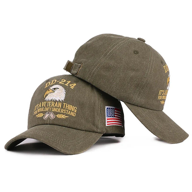 Army Veteran Hat Embroidered Patriotic Baseball Cap