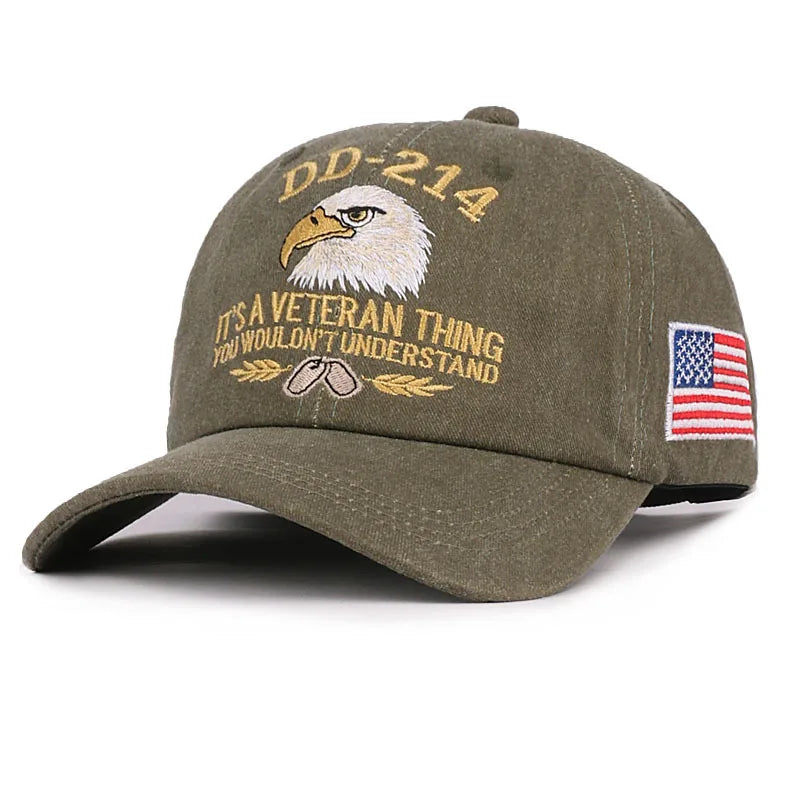Army Veteran Hat Embroidered Patriotic Baseball Cap