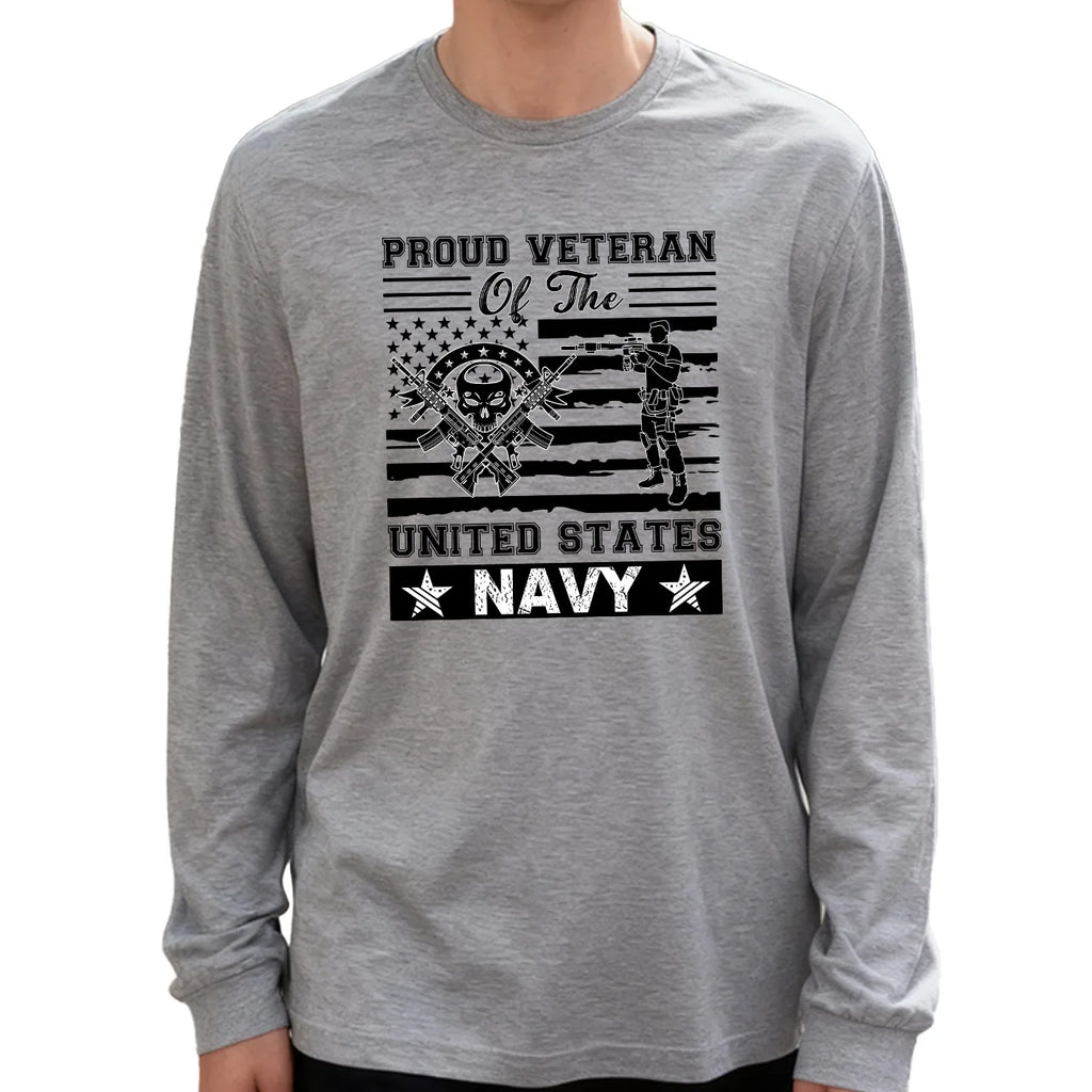 Proud Veteran of the United States Navy Men's Long Sleeve