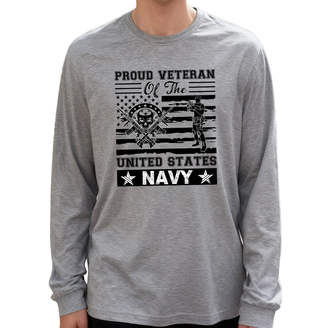 Proud Veteran of the United States Navy Men's Long Sleeve